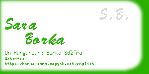 sara borka business card